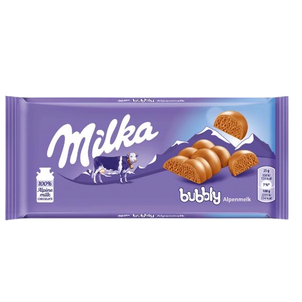 Chocolate Milka Bubbly Alpine Milk 90g