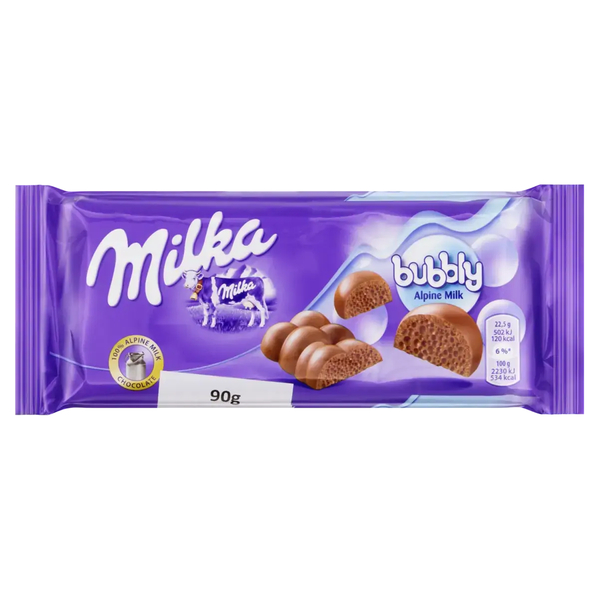 Chocolate Ao Leite Milka Bubbly Pacote 90g