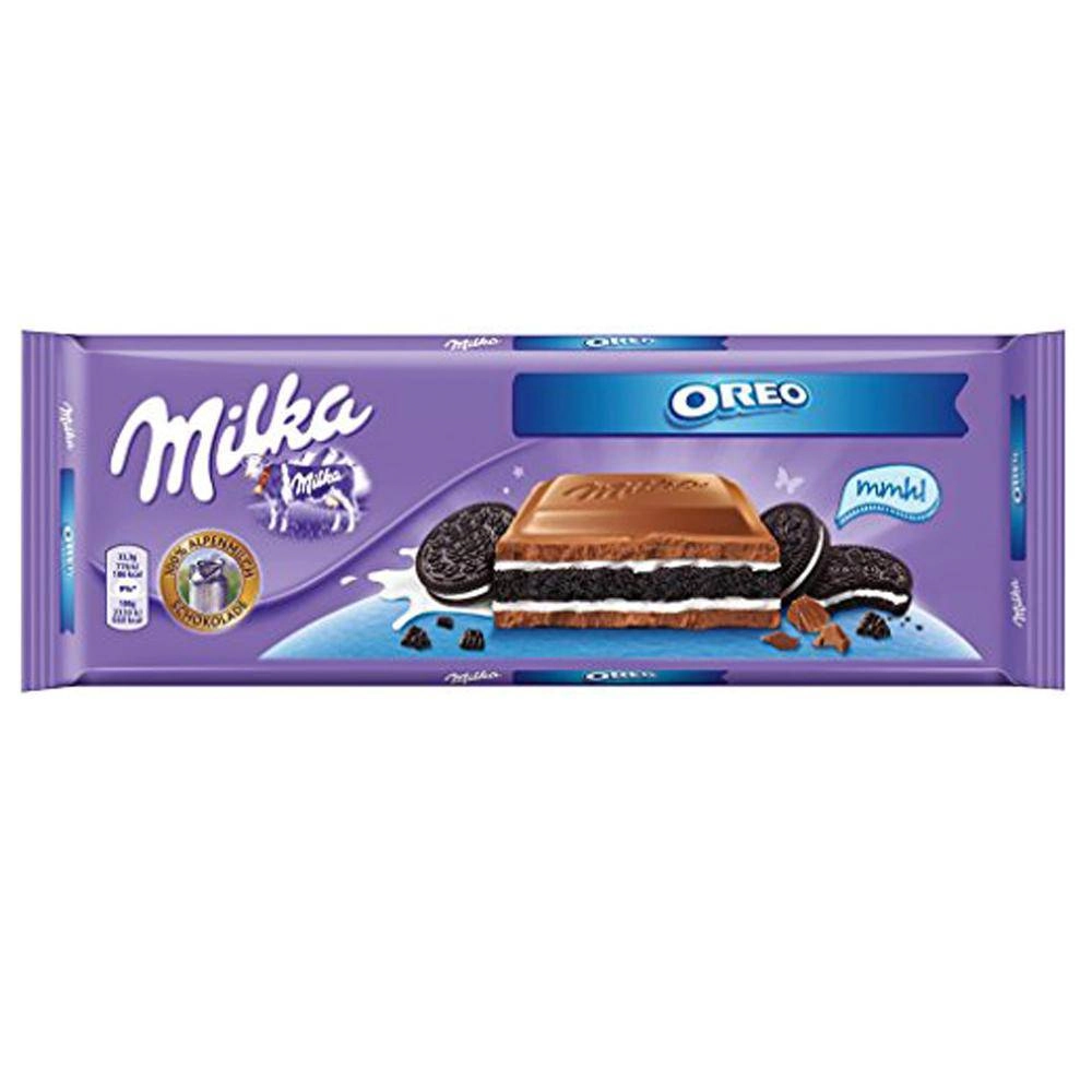 Chocolate Ao Leite Com Pedaços De Biscoito E Recheio De Creme De Leite Milka Oreo Pacote 300g