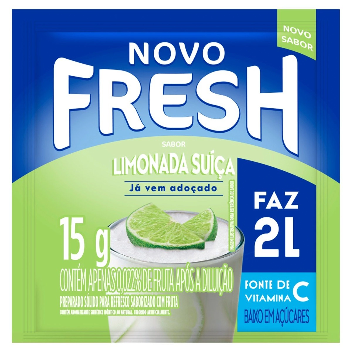 Refresco em Pó Limonada Suíça Fresh Pacote 15g