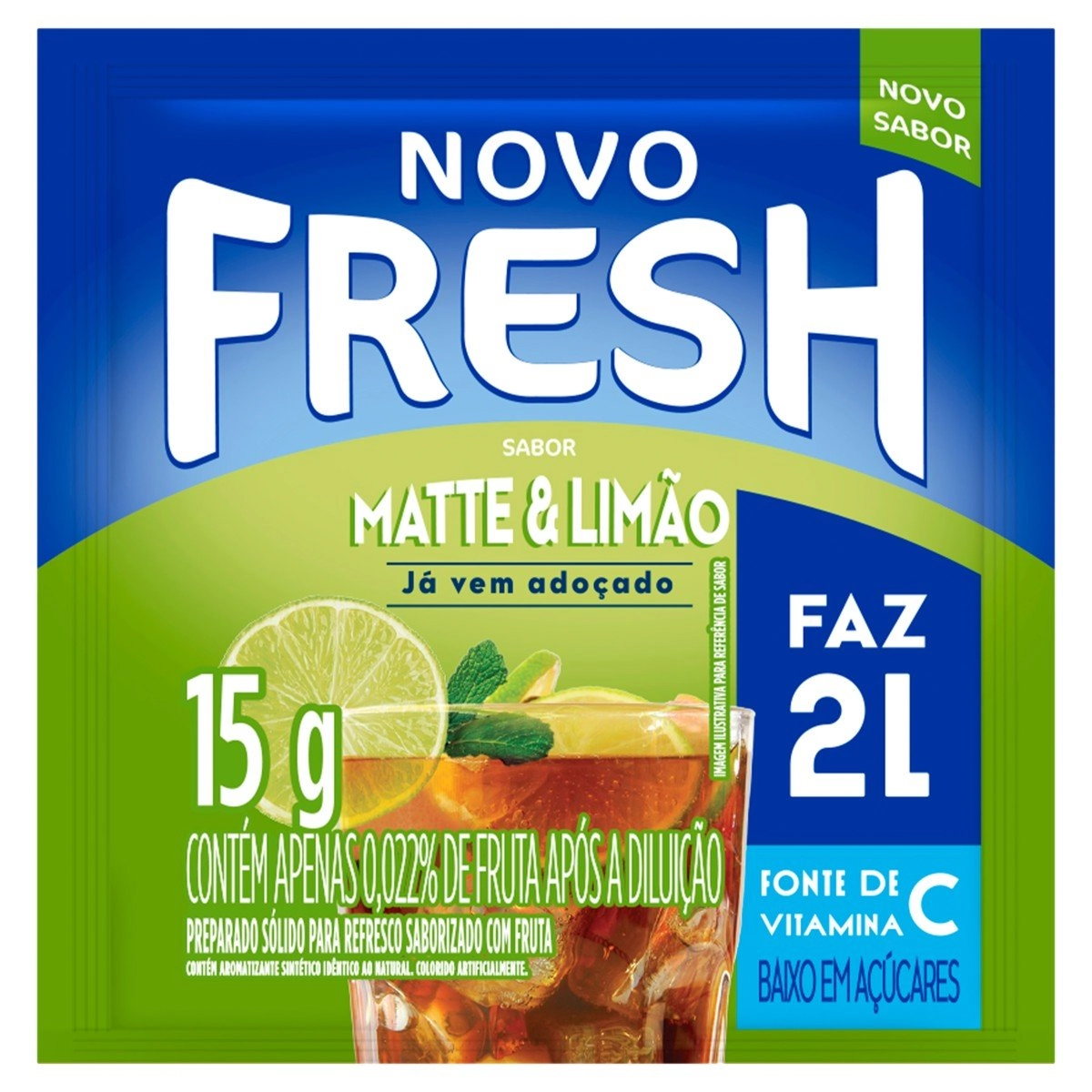 Refresco em Pó Mate &amp; Limão Fresh Pacote 15g