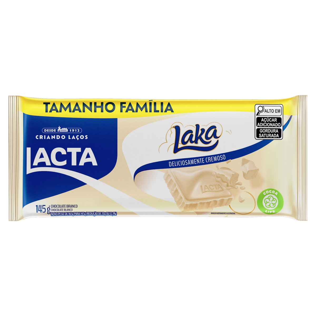 Chocolate Branco Lacta Laka Pacote 145g Tamanho Família