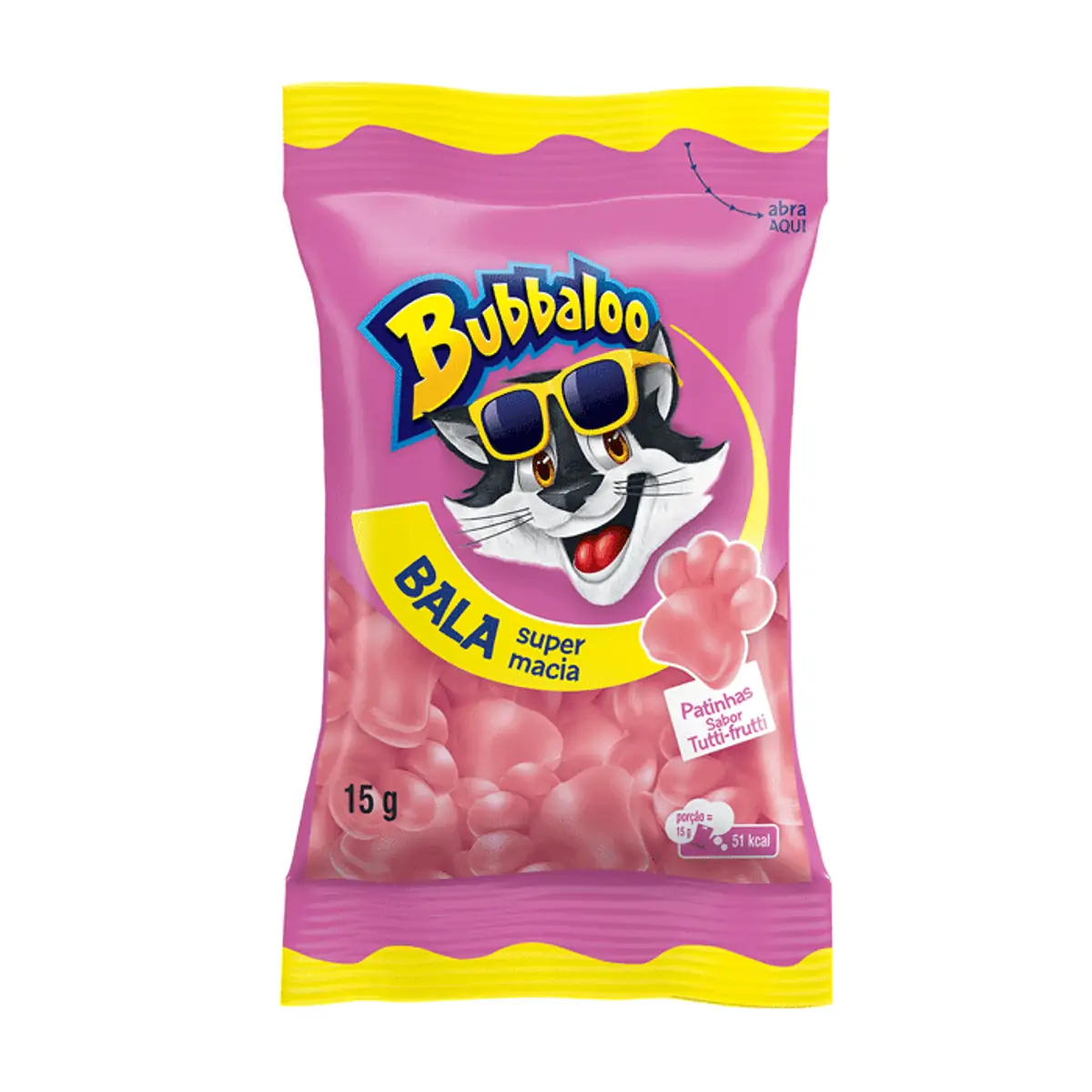 Bala Macia Bubbaloo Tutti-Frutti 15g