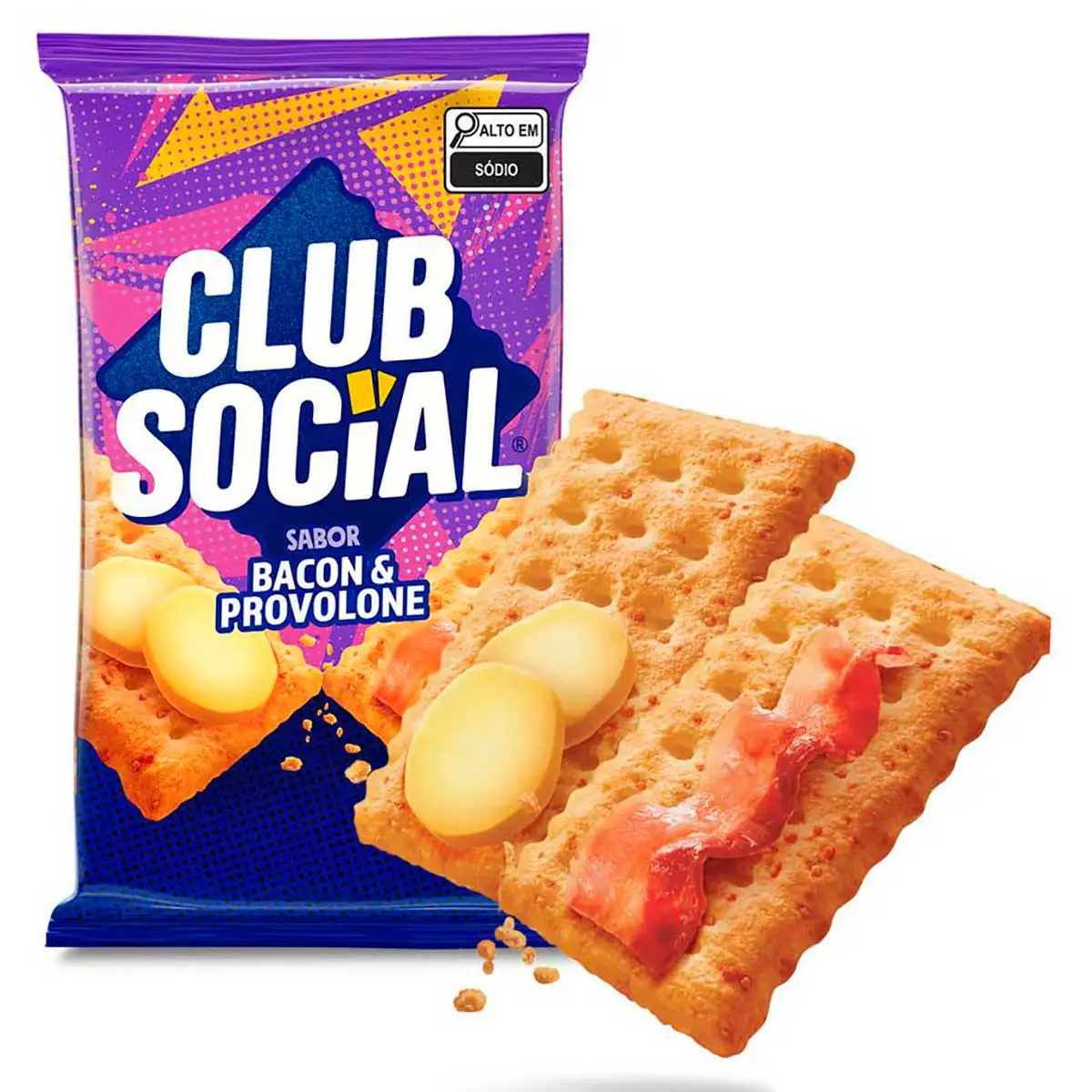 Biscoito Salgado Club Social bacon &amp; provolone 141g