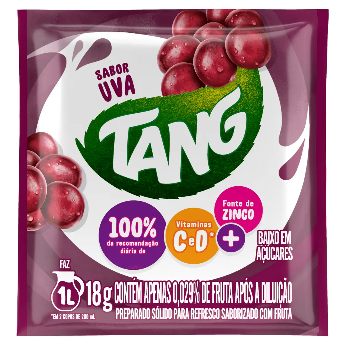 Refresco em pó Tang Uva 18g