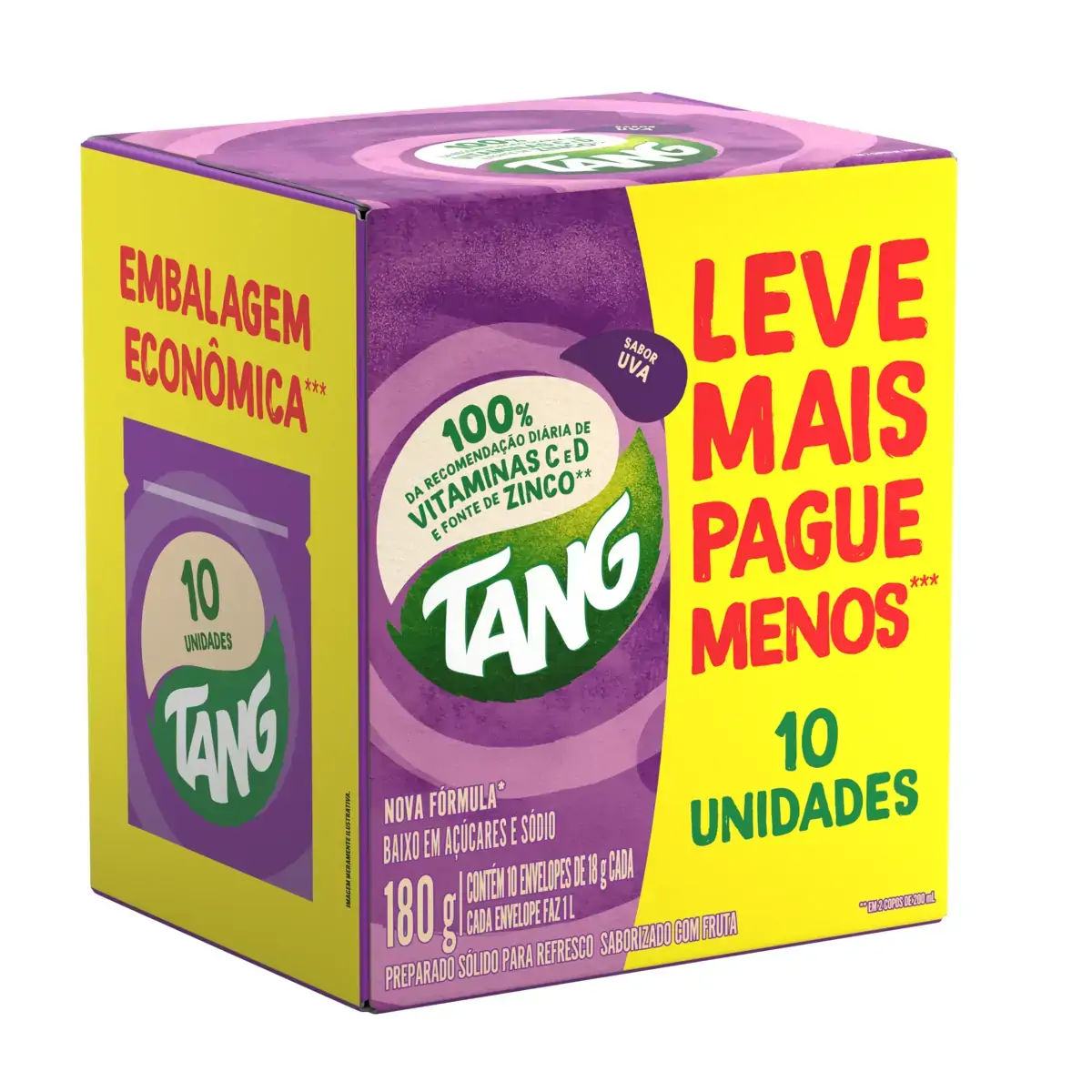 Refresco Uva Tang Caixa 180g 10 Unidades Embalagem Econômica Leve Mais Pague Menos
