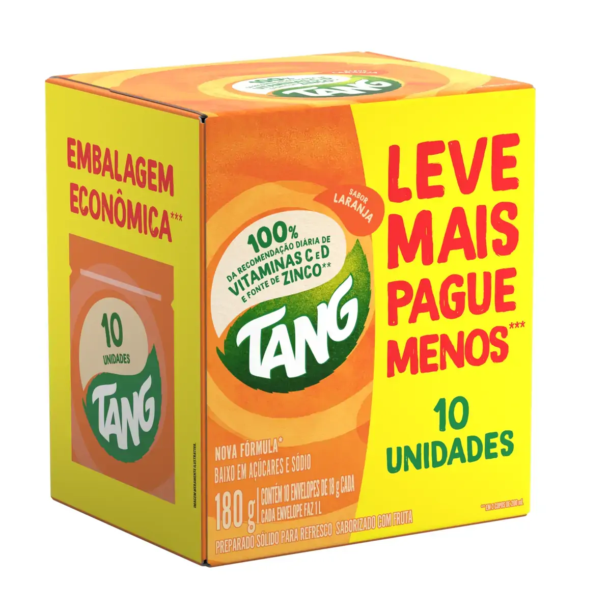 Refresco Laranja Tang Caixa 180g 10 Unidades Embalagem Econômica Leve Mais Pague Menos