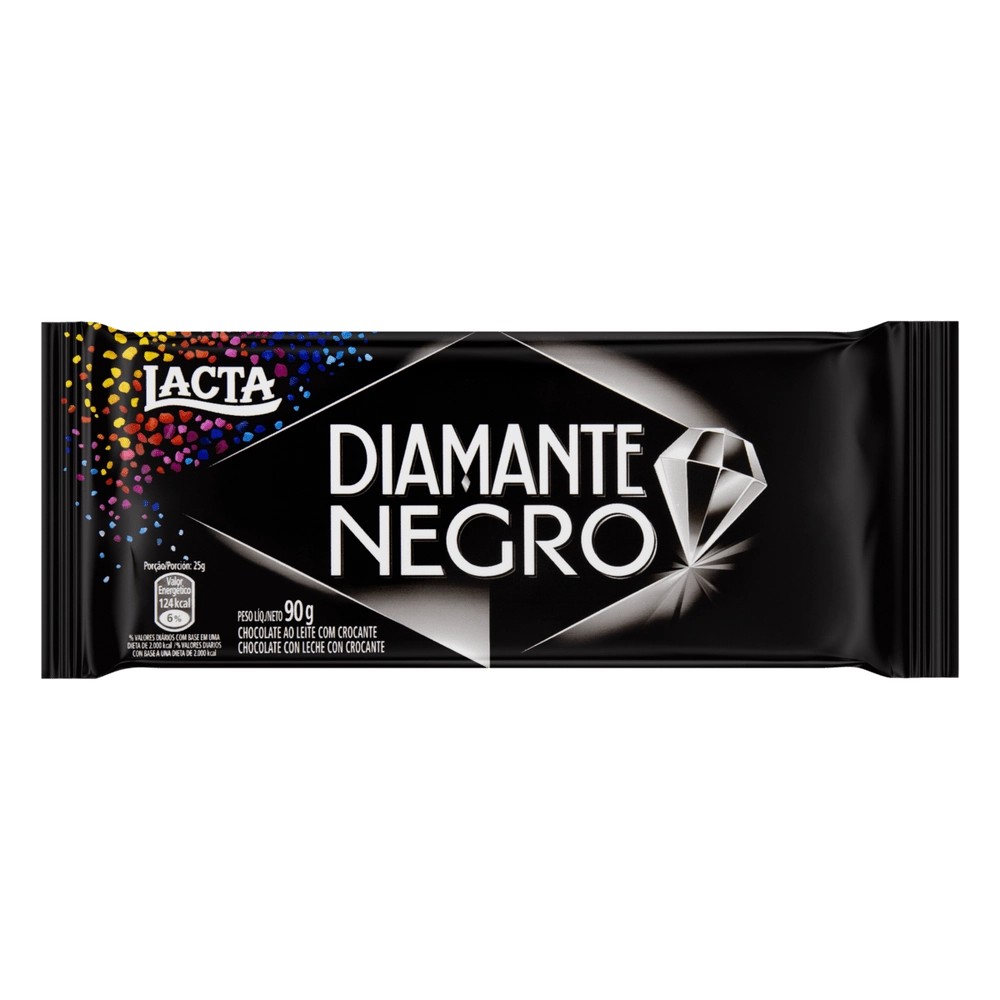 Chocolate Ao Leite Lacta Diamante Negro Pacote 34g