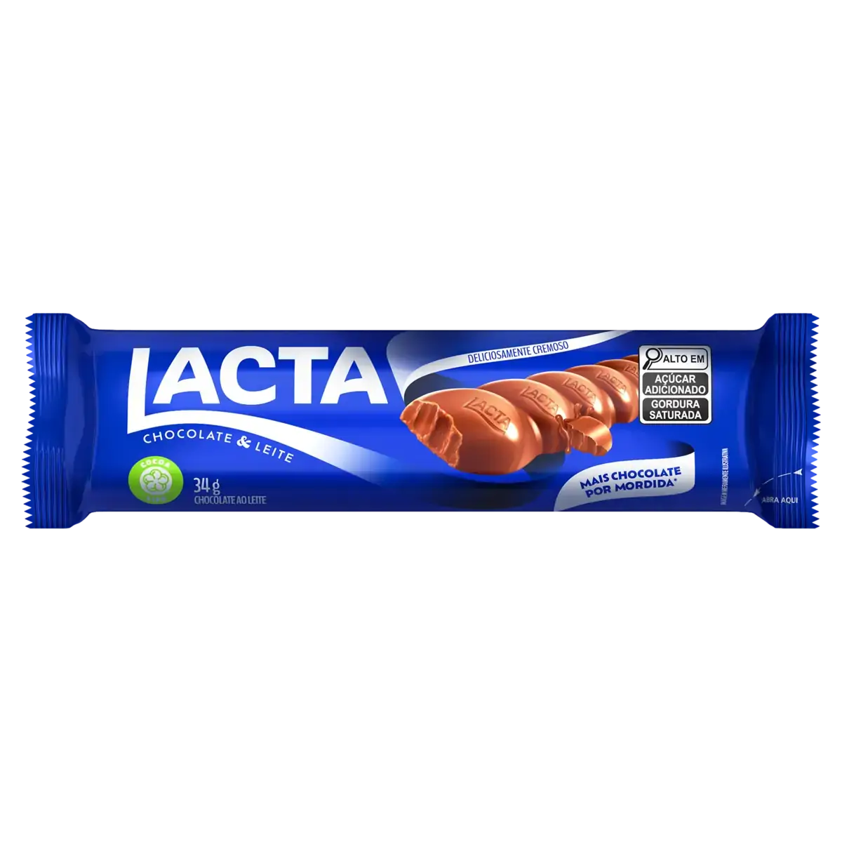 Chocolate Ao Leite Lacta Pacote 34g