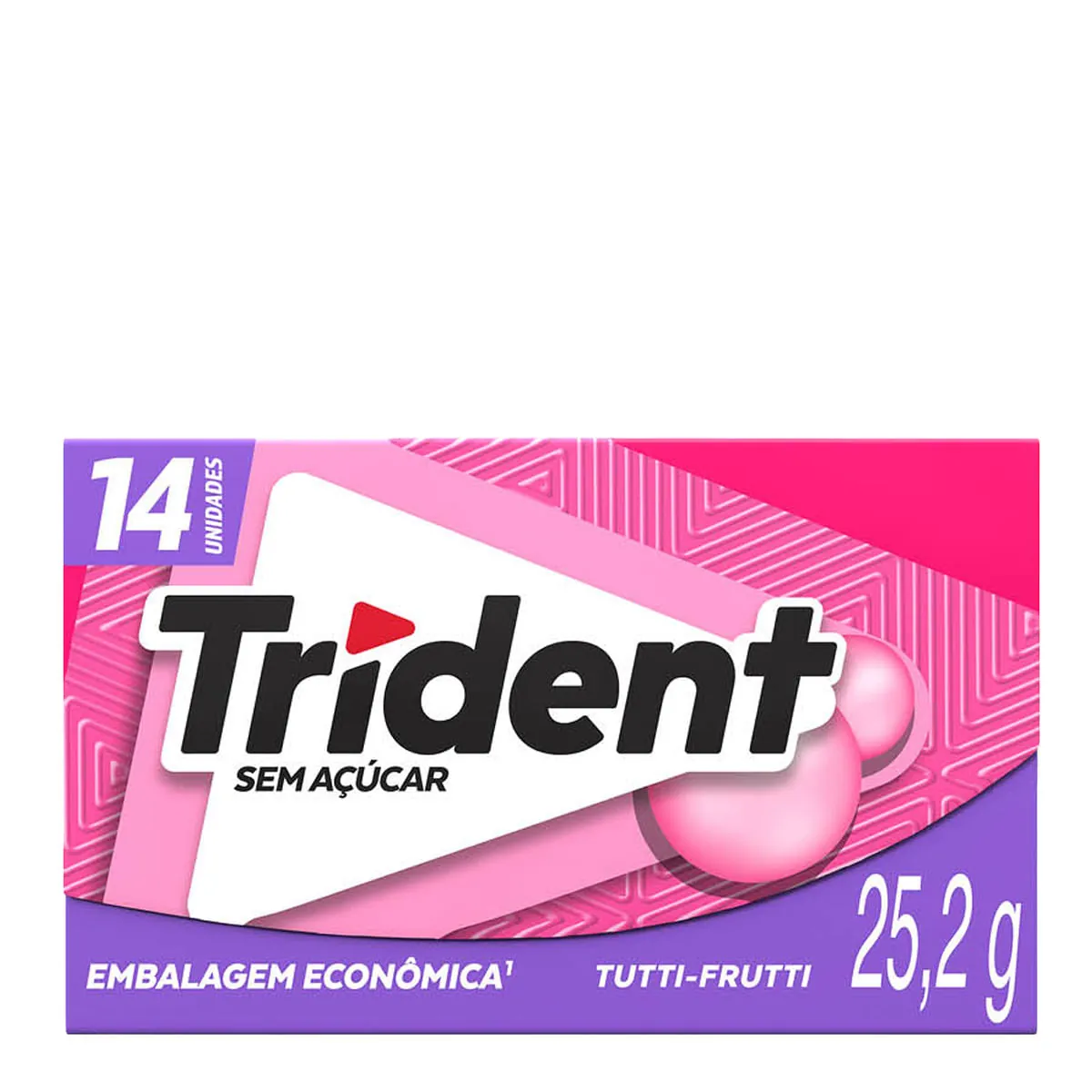 Goma de Mascar Tutti Frutti Zero Açúcar Trident Caixa 25,2g 14 Unidades Embalagem Econômica