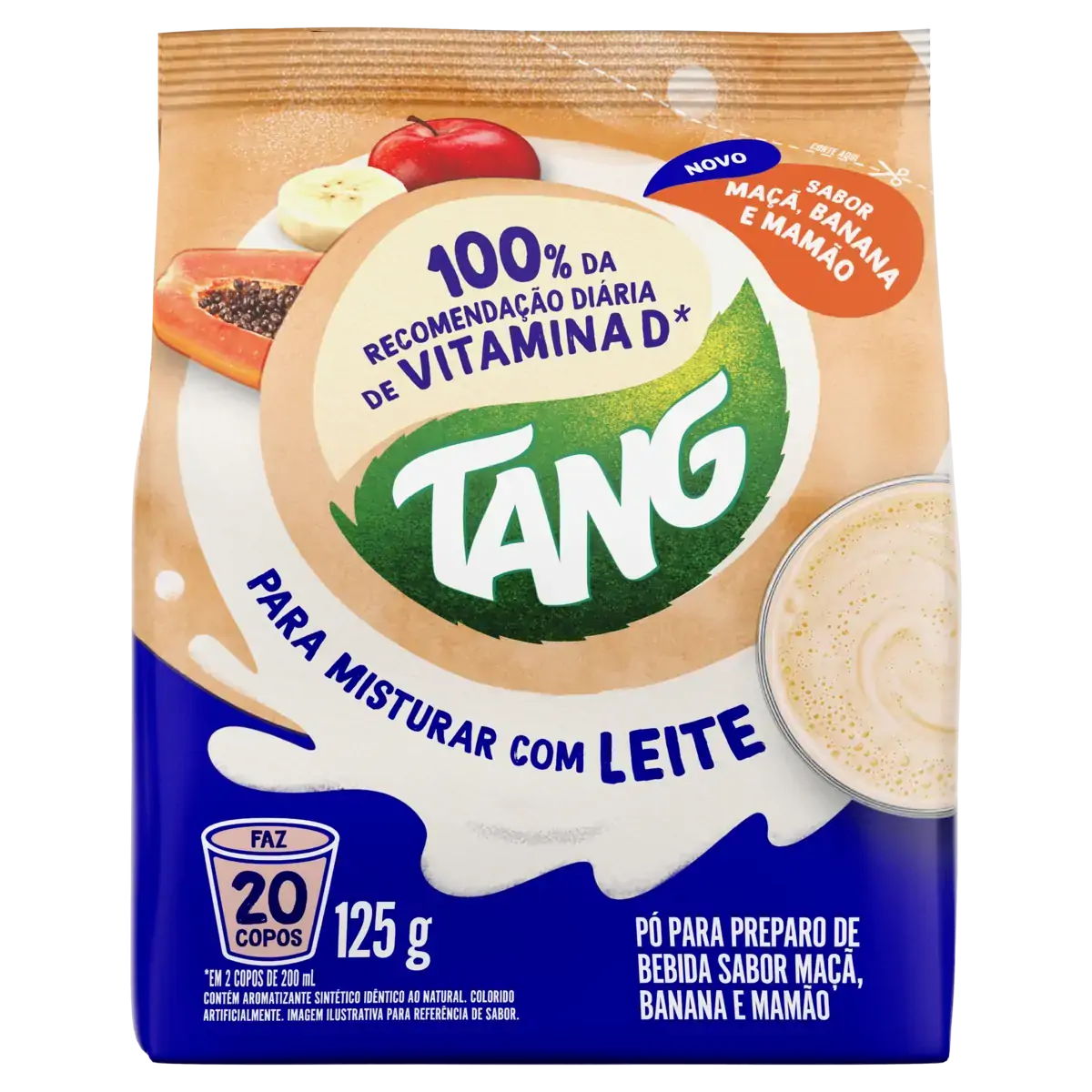 Pó Para Preparo De Bebida Maçã, Banana E Mamão Tang Pacote 125g