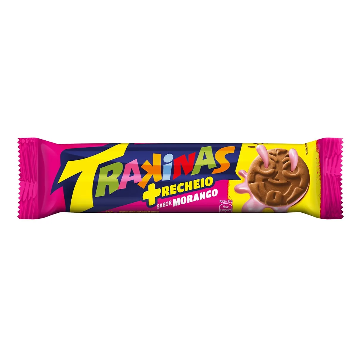 Biscoito Recheado Trakinas + Morango 126g