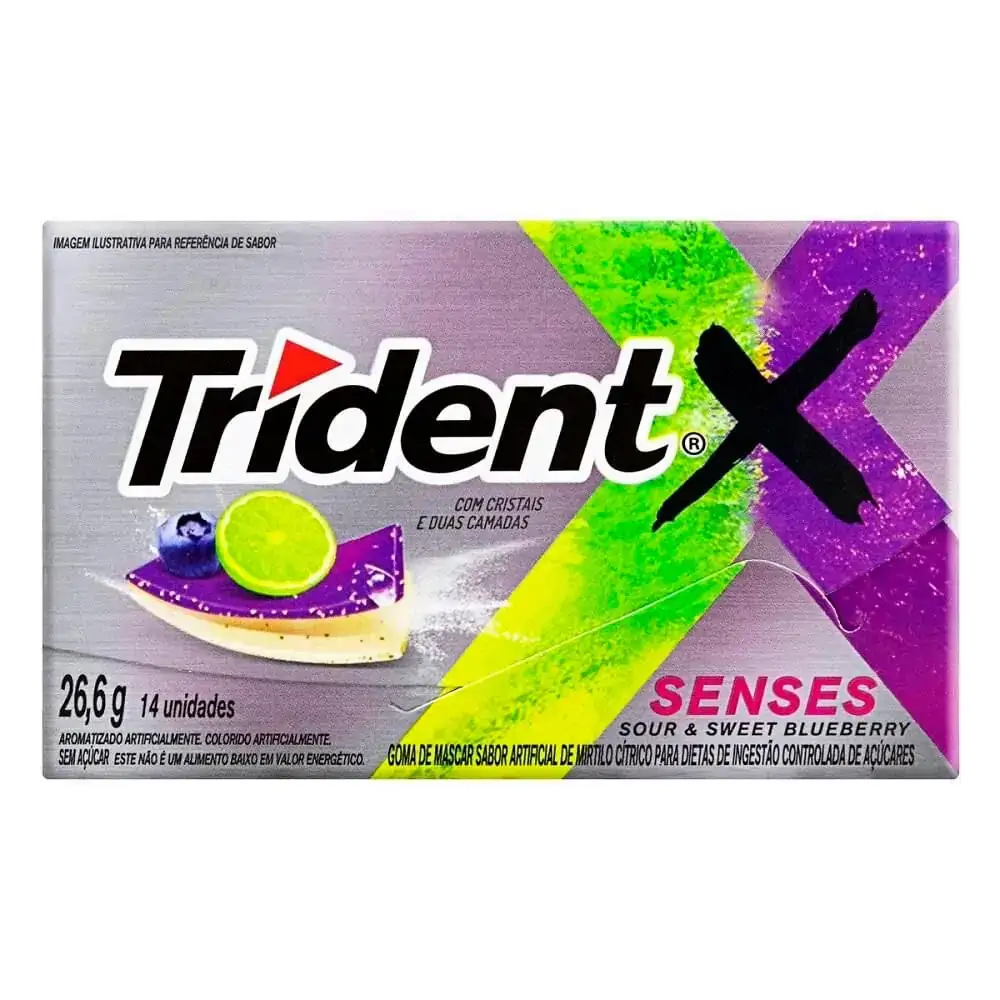 Goma de Mascar Trident X Sabor Fresh Loot Caixa 26,6g 14 Unidades