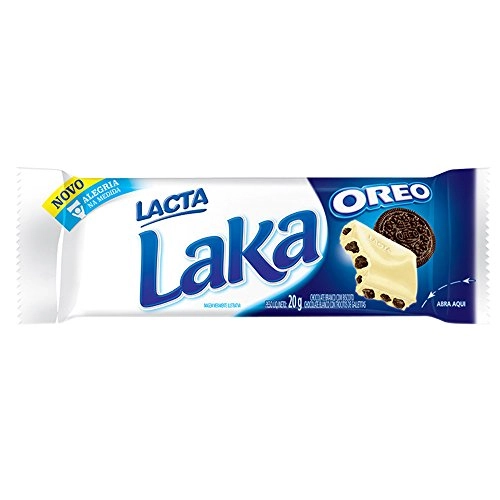 Chocolate Branco Com Biscoito Oreo Lacta Laka Pacote 20g