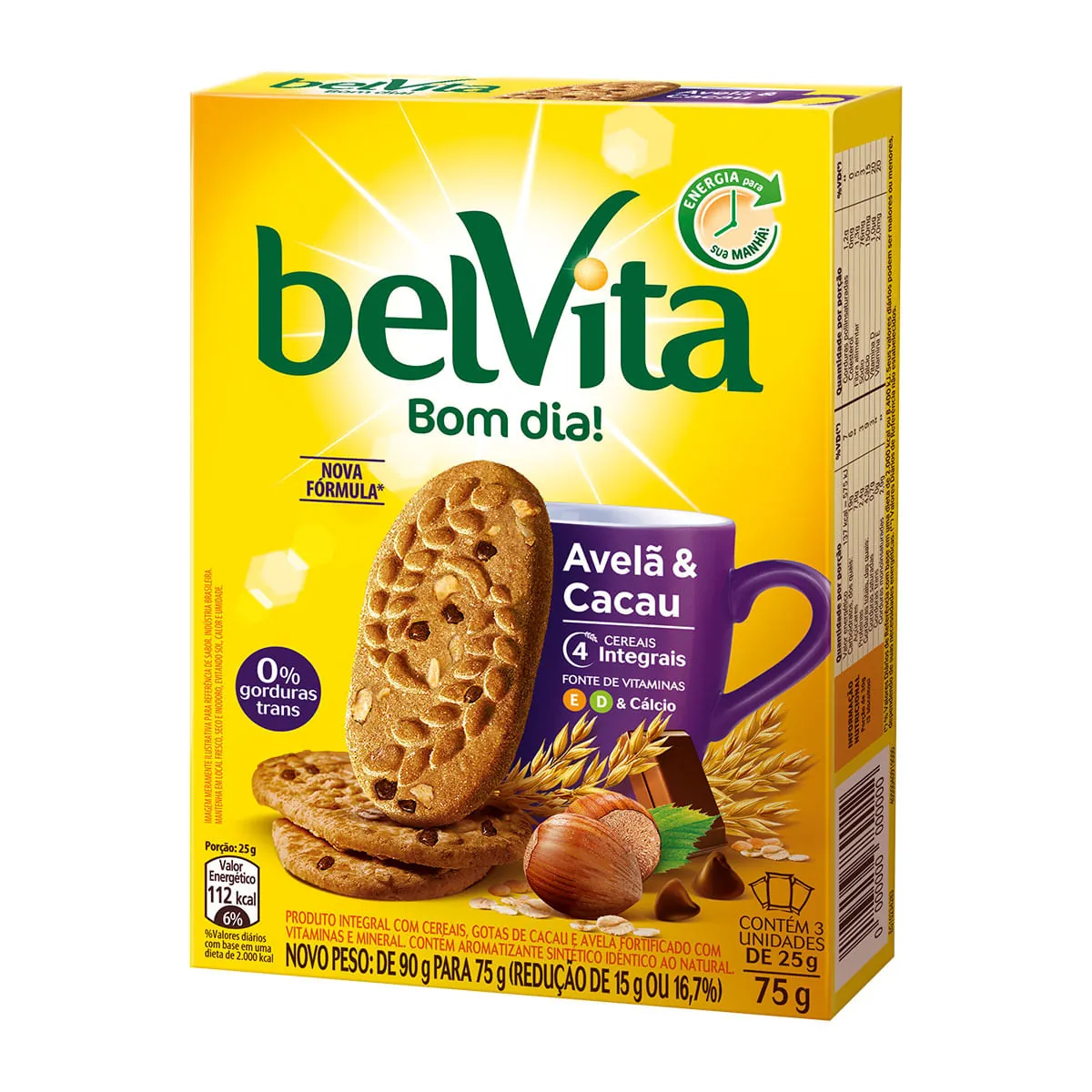 Biscoito BelVita Avelã e Cacau Multipack 75g