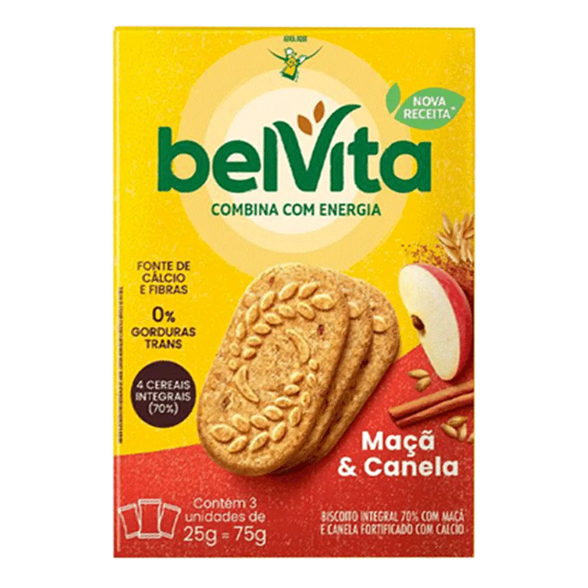 Biscoito BelVita Maçã E Canela Multipack 75g com 3 Unidades de 25g