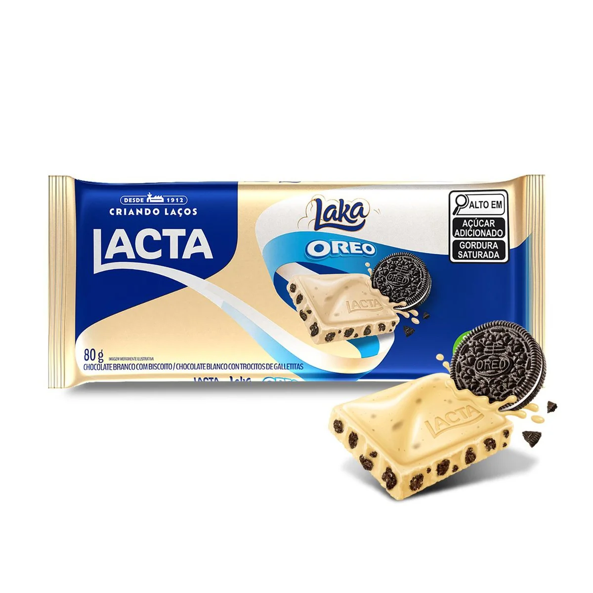 Chocolate branco Laka Oreo 80g