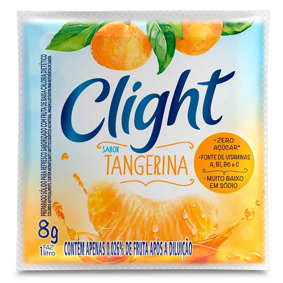 Refresco em pó Clight Sem Açúcar Tangerina 8g