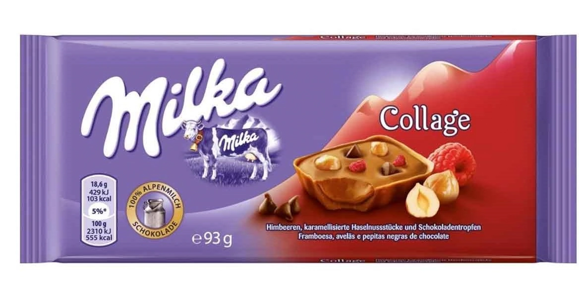 Choc.milka 93g Collage Raspberry