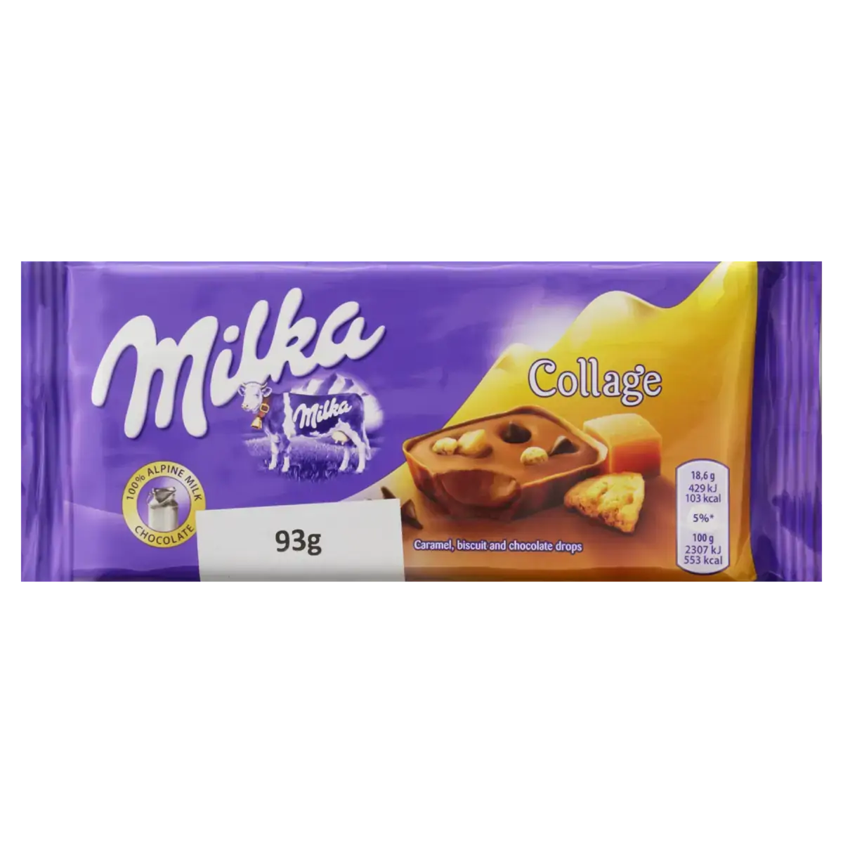 Chocolate Ao Leite Com Recheio Collage Milka Pacote 93g