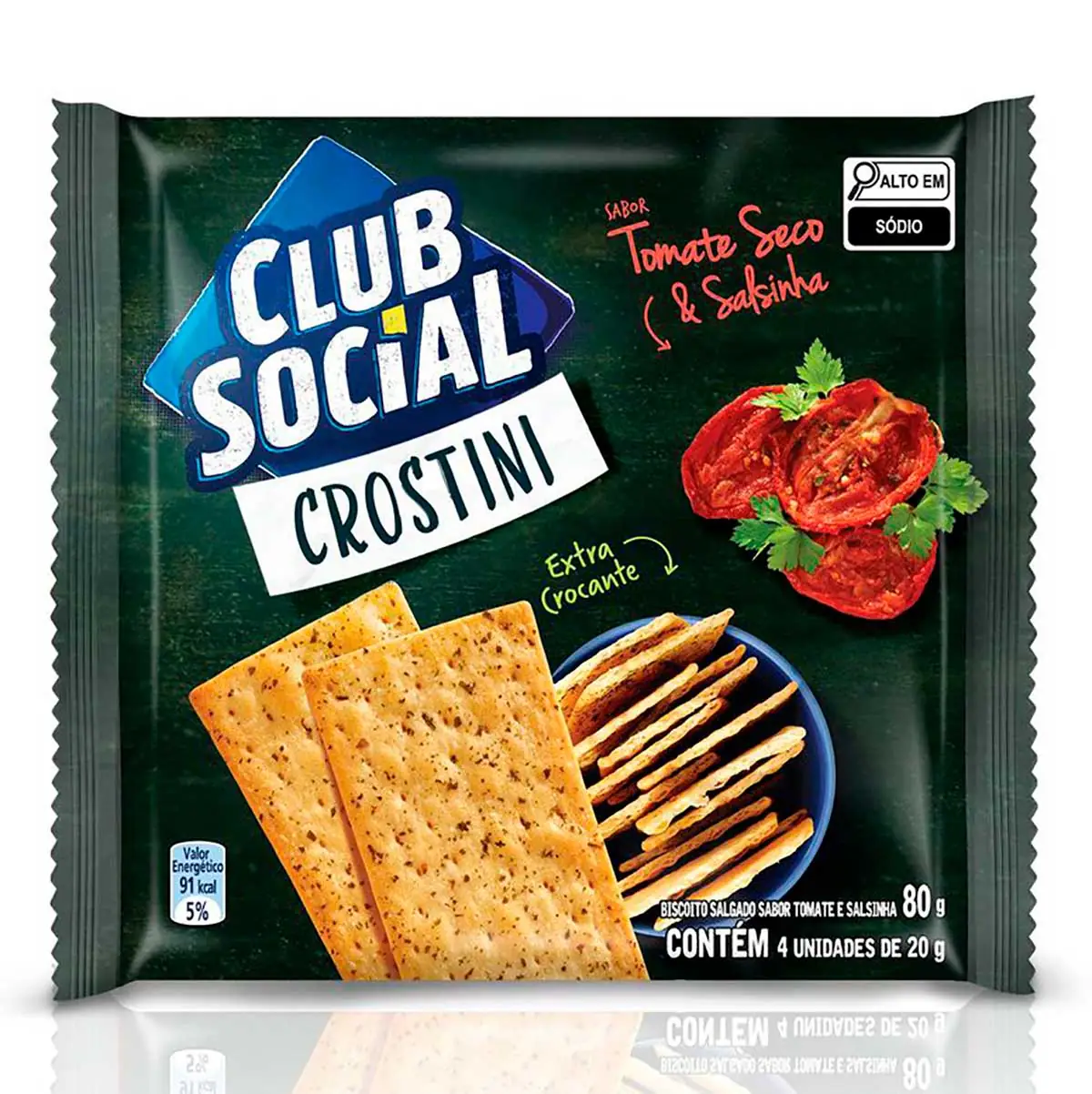 Biscoito Salgado Club Social Crostini tomate seco e salsinha 80g
