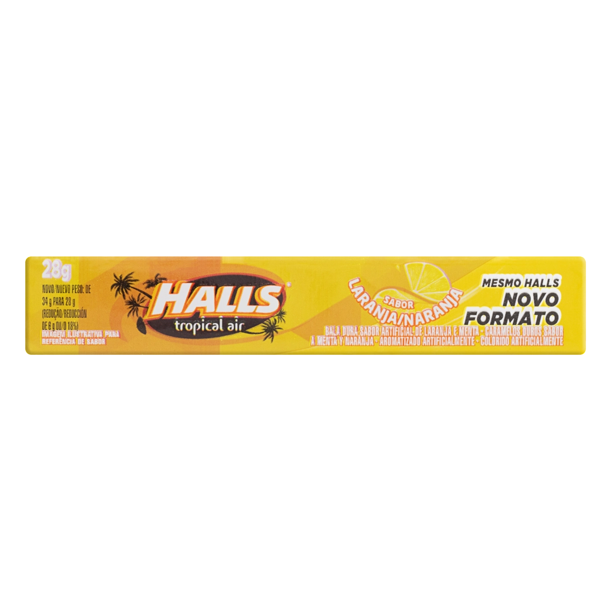 Bala Laranja Halls Tropical Air Pacote 28g
