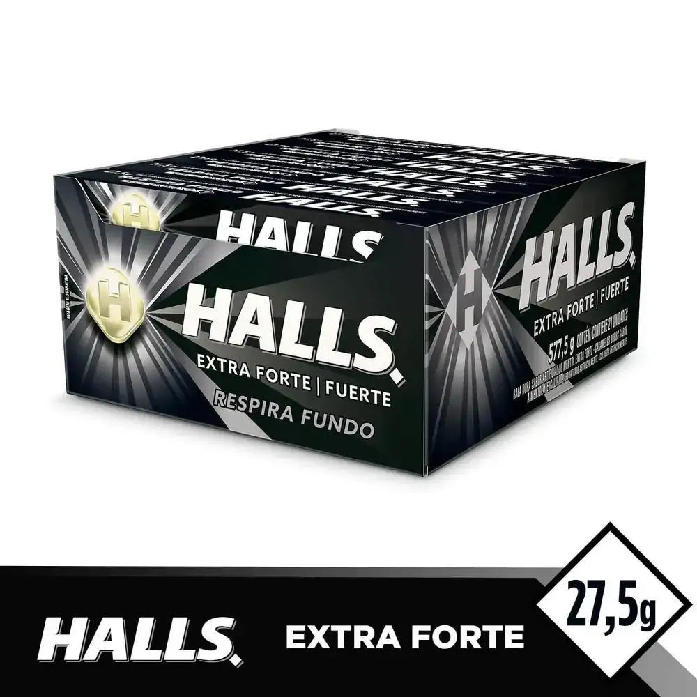 Bala Mentol Extra Forte Halls Pacote 27,5g