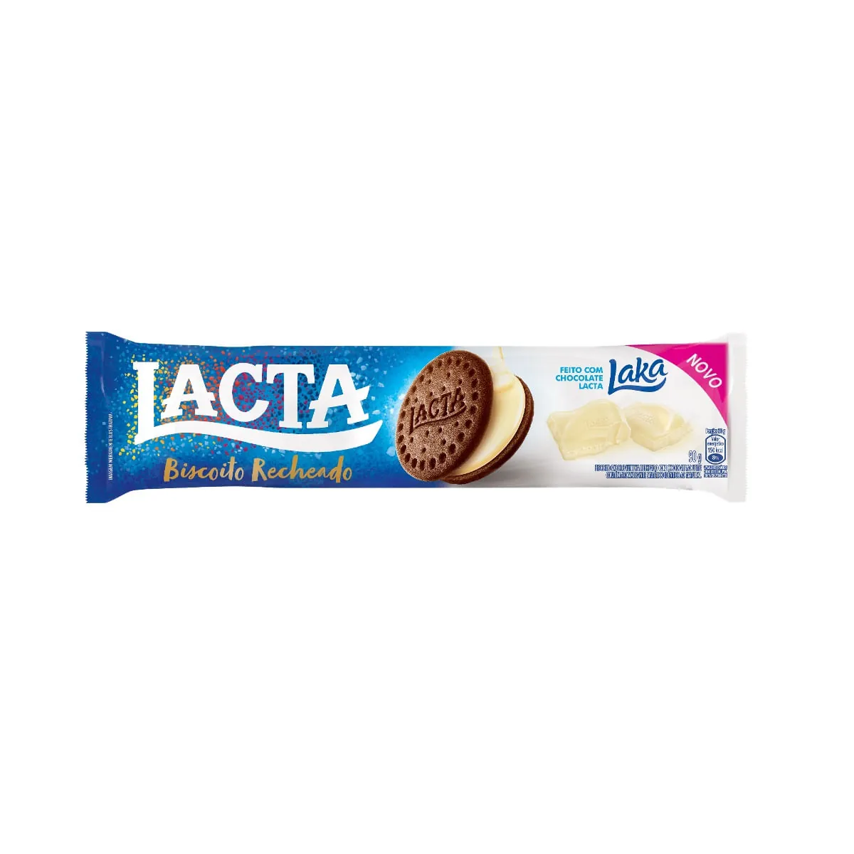 Biscoito Chocolate Recheio Laka Lacta Pacote 90g
