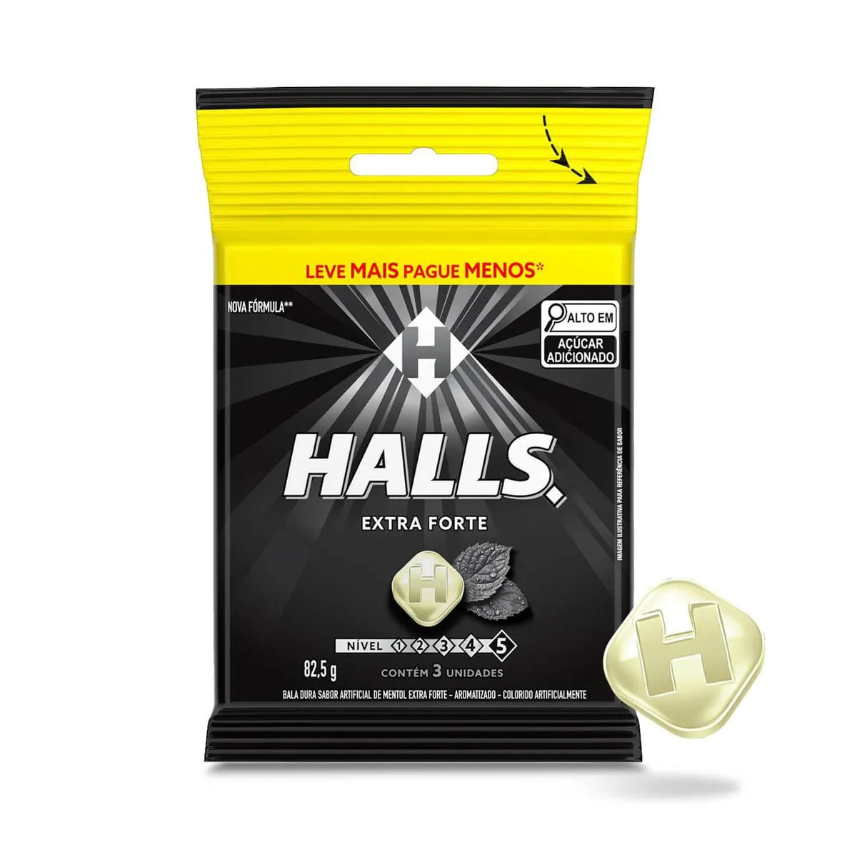 Bala Halls Extra Forte Pacote Com 3 Unidades
