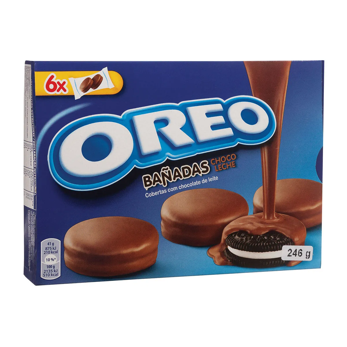 Caixa Bolacha Com Cobertura De Chocolate Ao Leite 246g Oreo