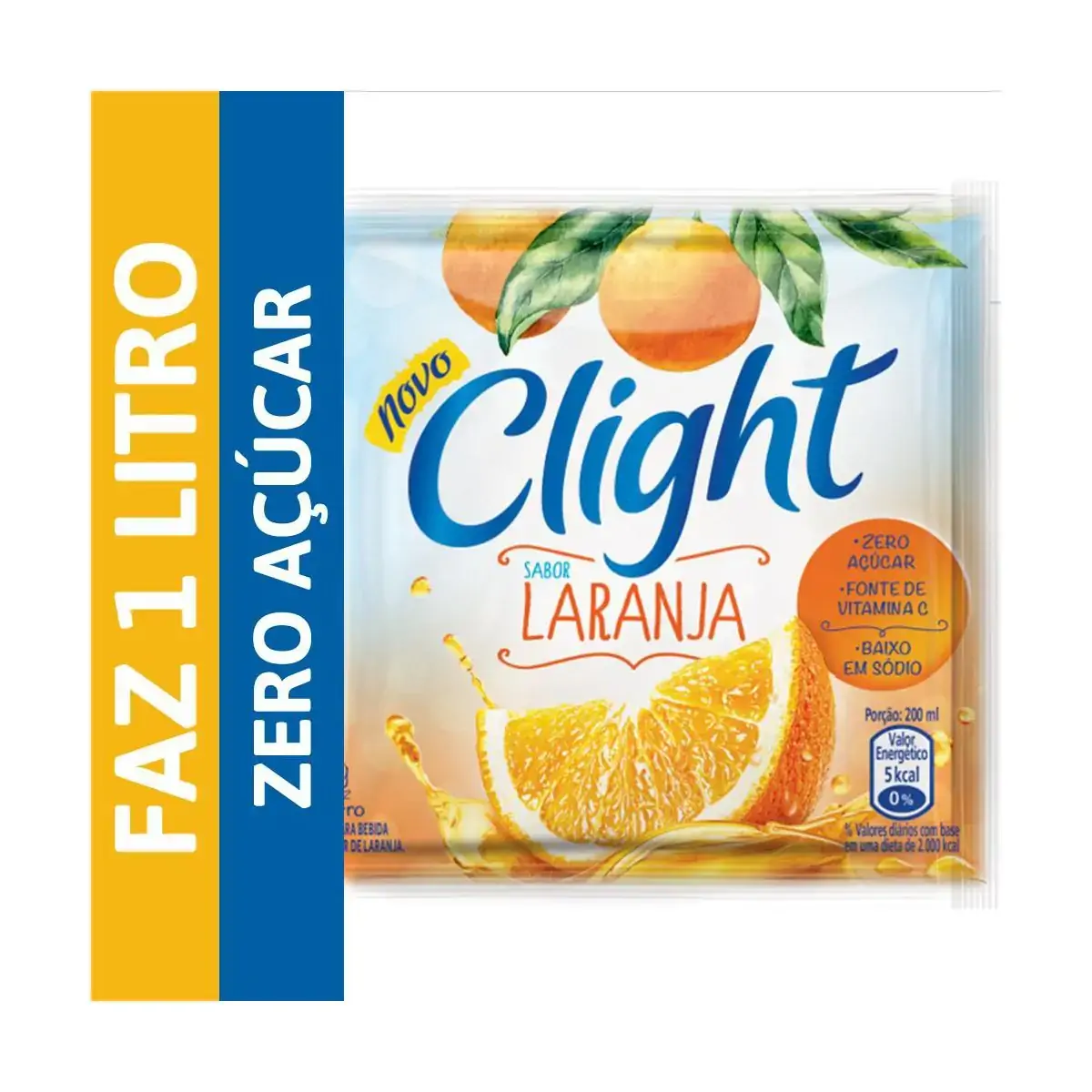 Refresco Em Pó Sabor Laranja Clight 7g