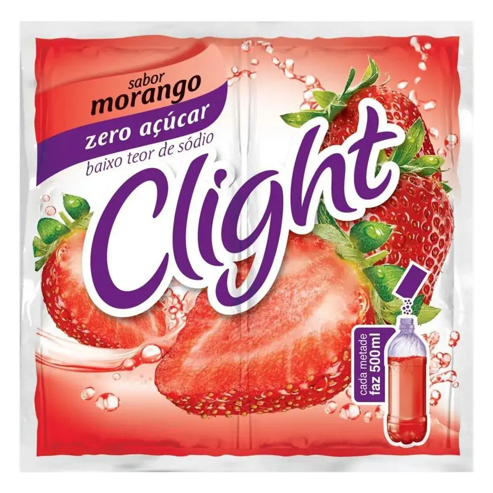 Refresco Em Pó Sabor Morango Clight 9g