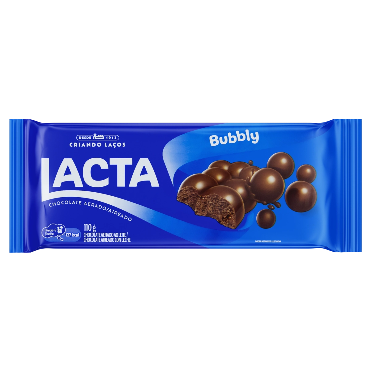 Chocolate Ao Leite Aerado Lacta Bubbly Pacote 110g