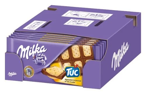 Milka Alpenmilch Schokolade Tuc Cracker 87g, 16er Pack 16 X 87 G