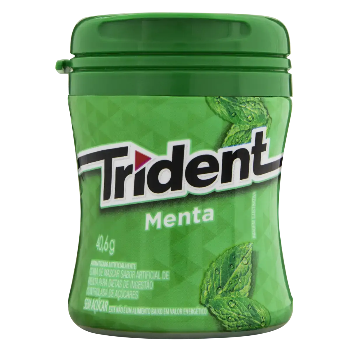 Goma De Mascar Menta Zero Açúcar Trident Pote 40,6g