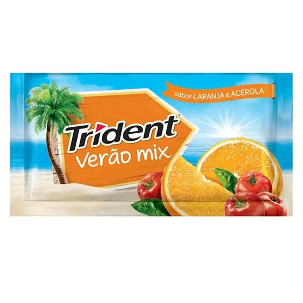 Trident Laranja E Acerola 8g Com 5 Unidades