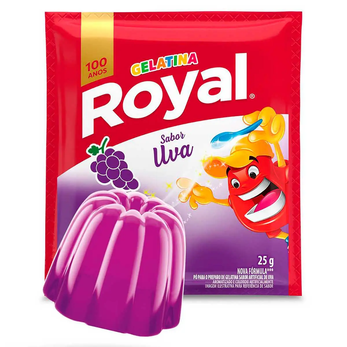 Gelatina em pó Royal uva 25g
