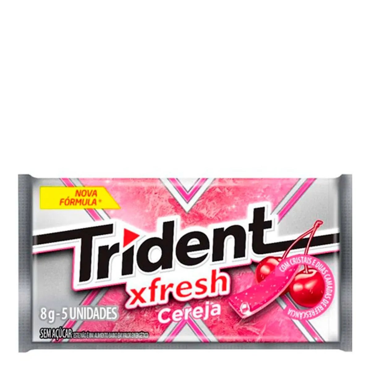 Goma De Mascar Cereja Zero Açúcar Trident Xfresh Envelope 8g 5 Unidades
