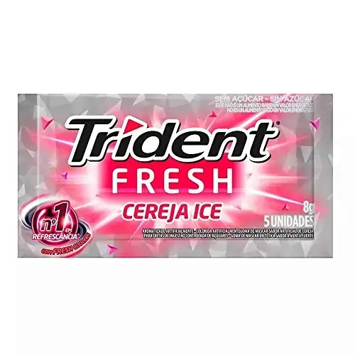 Goma De Mascar Cereja Zero Açúcar Trident Xfresh Envelope 8g 5 Unidades