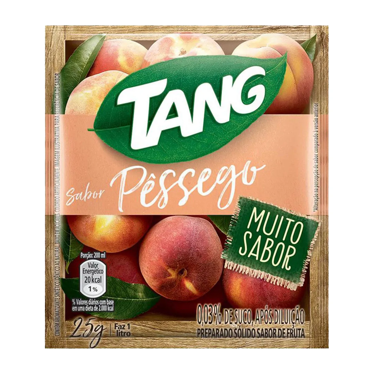 Refresco Em Pó Pêssego Tang Pacote 25g