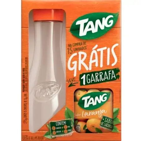 Refresco Em Pó Tang Kit Com 15 Unidades Gratis Garrafa