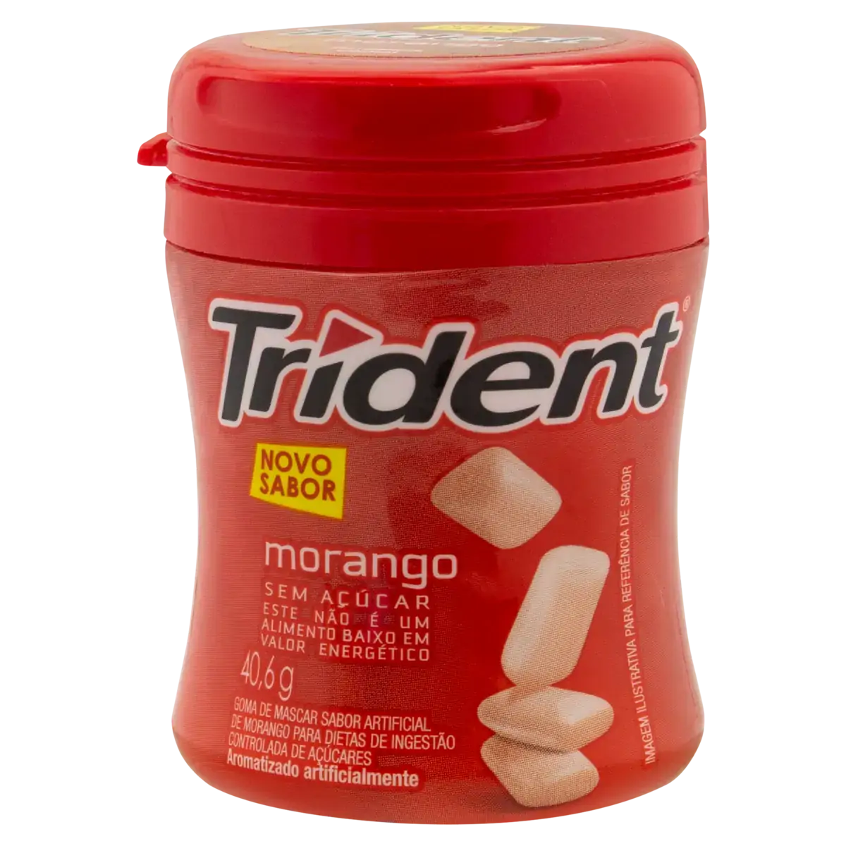 Goma De Mascar Morango Zero Açúcar Trident Pote 40,6g