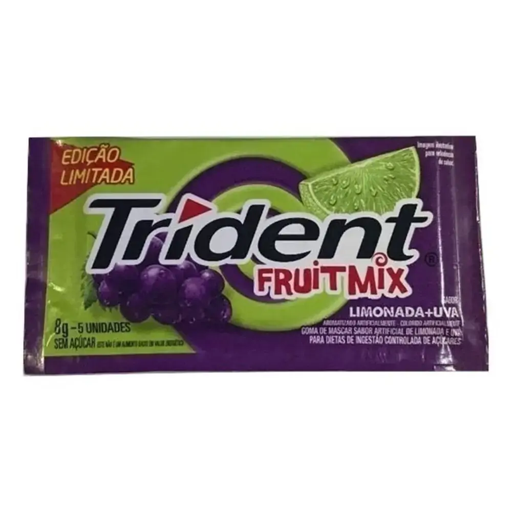Chicle Trident 21unid Fruit Mix Limononada Uva