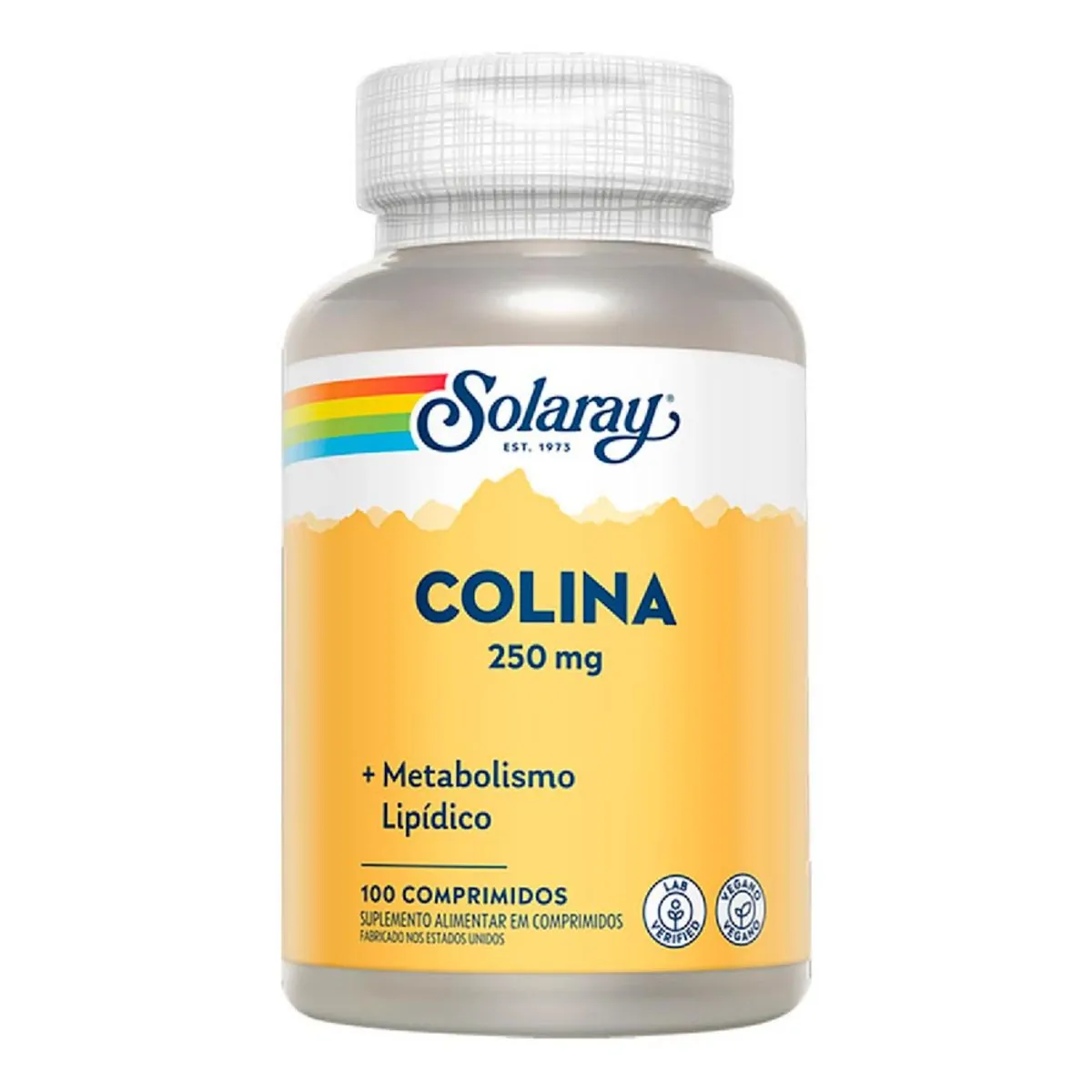 Colina 250mg Solaray Frasco 100 Comprimidos