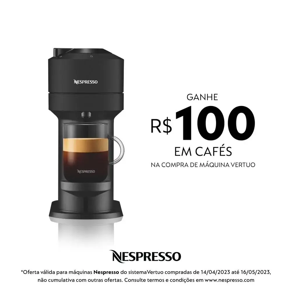 Cafeteira Nespresso Vertuo Next Preto Fosco para Café Espresso - GCV1-BR-MB-NE - 220V