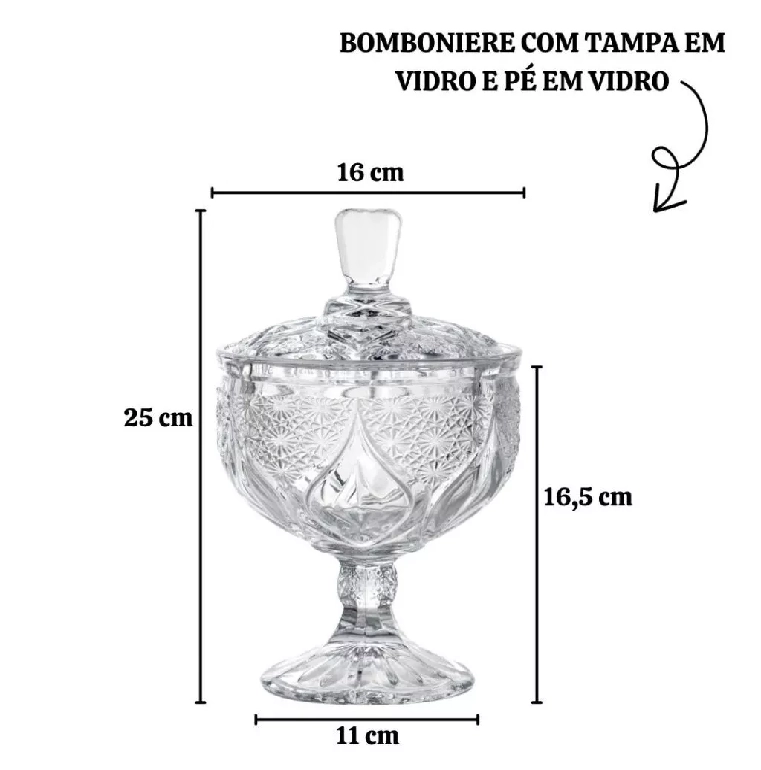 Bomboniere Vidro Transparente 23x16.5cm C100 100 Banana Toys