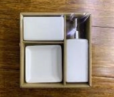 Kit Porta Banheiro Ceramica 3pcs C502 2 Banana Toys