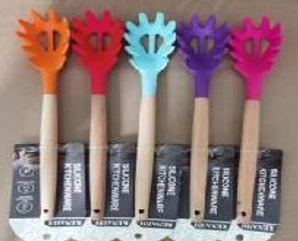 Pegador Massa Silicone Cabo Madeira Sortida C700 54 Banana Toys