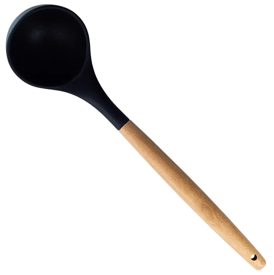 Colher Silicone Cabo Madeira Sortida 32cm C700 56 Banana Toys