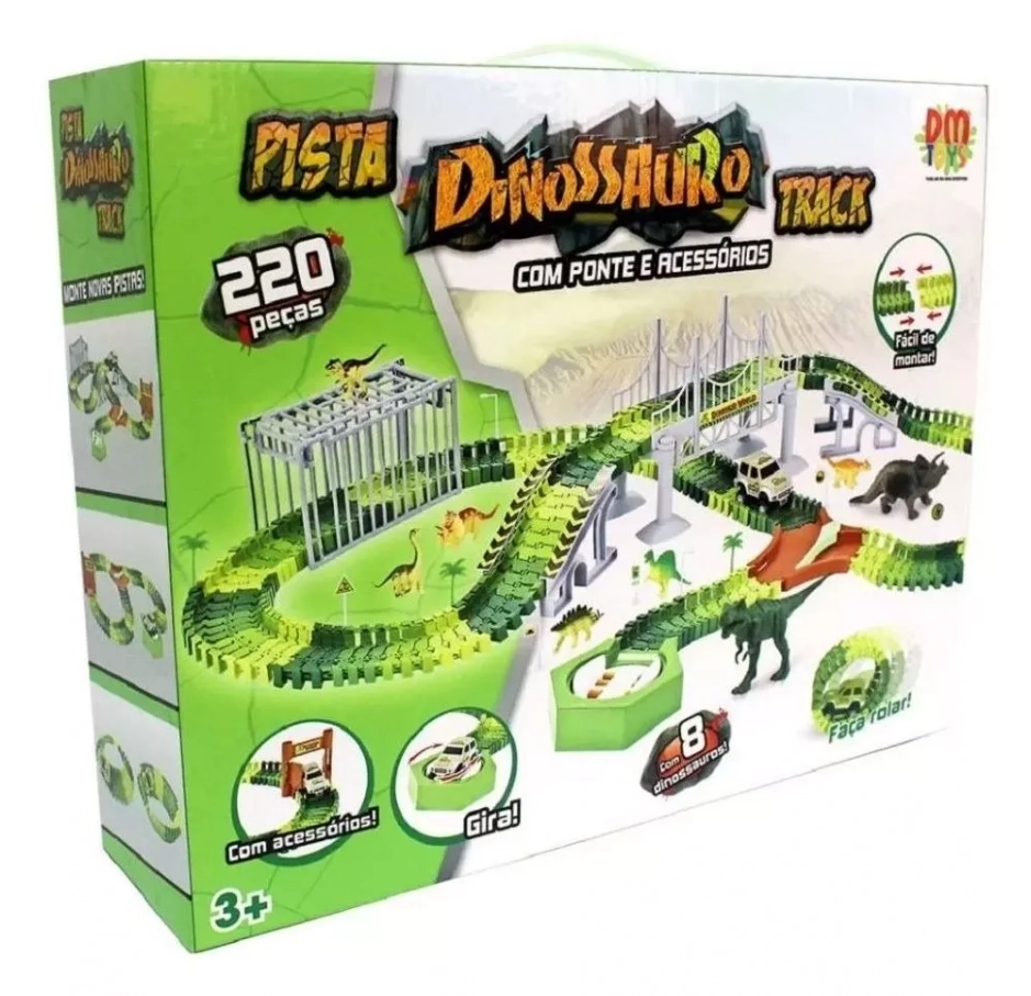Pista Dinossauro Eletrica B120 50 Banana Toys